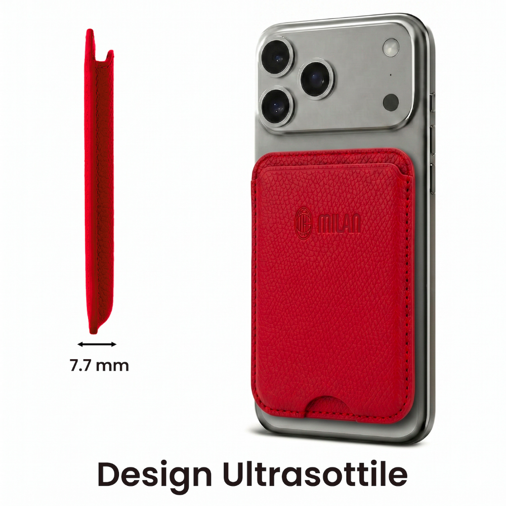 TECHMADE WALLET PORTACARTE MAGNETICO MILAN CLASSIC RED