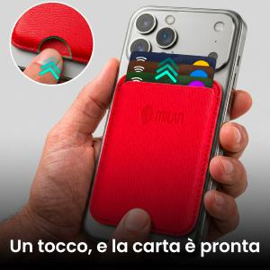 TECHMADE WALLET PORTACARTE MAGNETICO MILAN CLASSIC RED