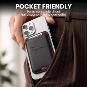 TECHMADE SMART WALLET SLIM DESIGN MAGNETIC 3 CARTE JEANS BLUE