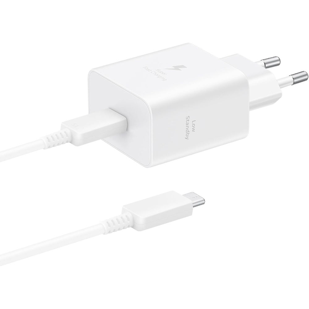 SAMSUNG 45W CHARGER TYPE-C + CAVO SUPER FAST CHARGER  EP-T4511NWEGEU WHITE