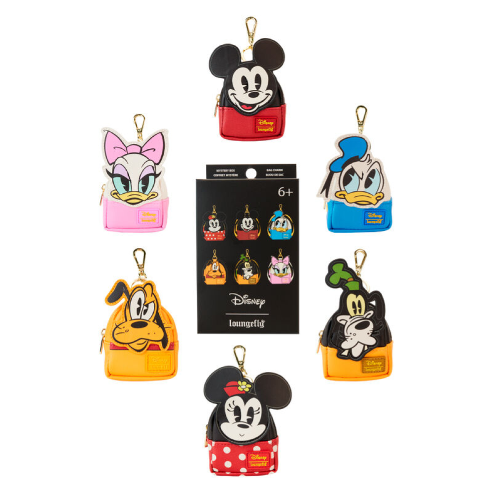  Loungefly - DISNEY MICKEY AND FRIENDS MINI BACKPACK MYSTERY BOX KEYCHAINS EA