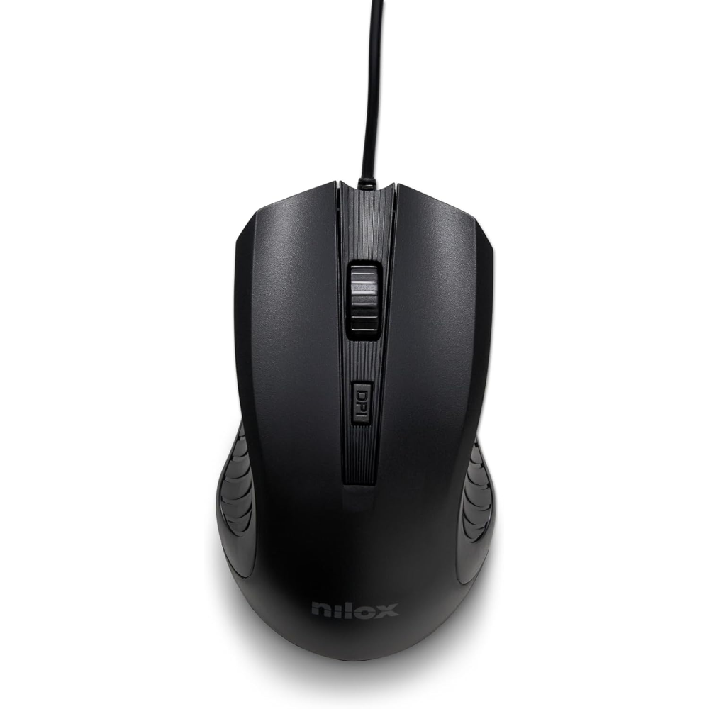 NILOX TECH - Mouse ottico, connessione USB-A, 1200DPI, 3 tasti, lunghezza cavo 1.5 mt