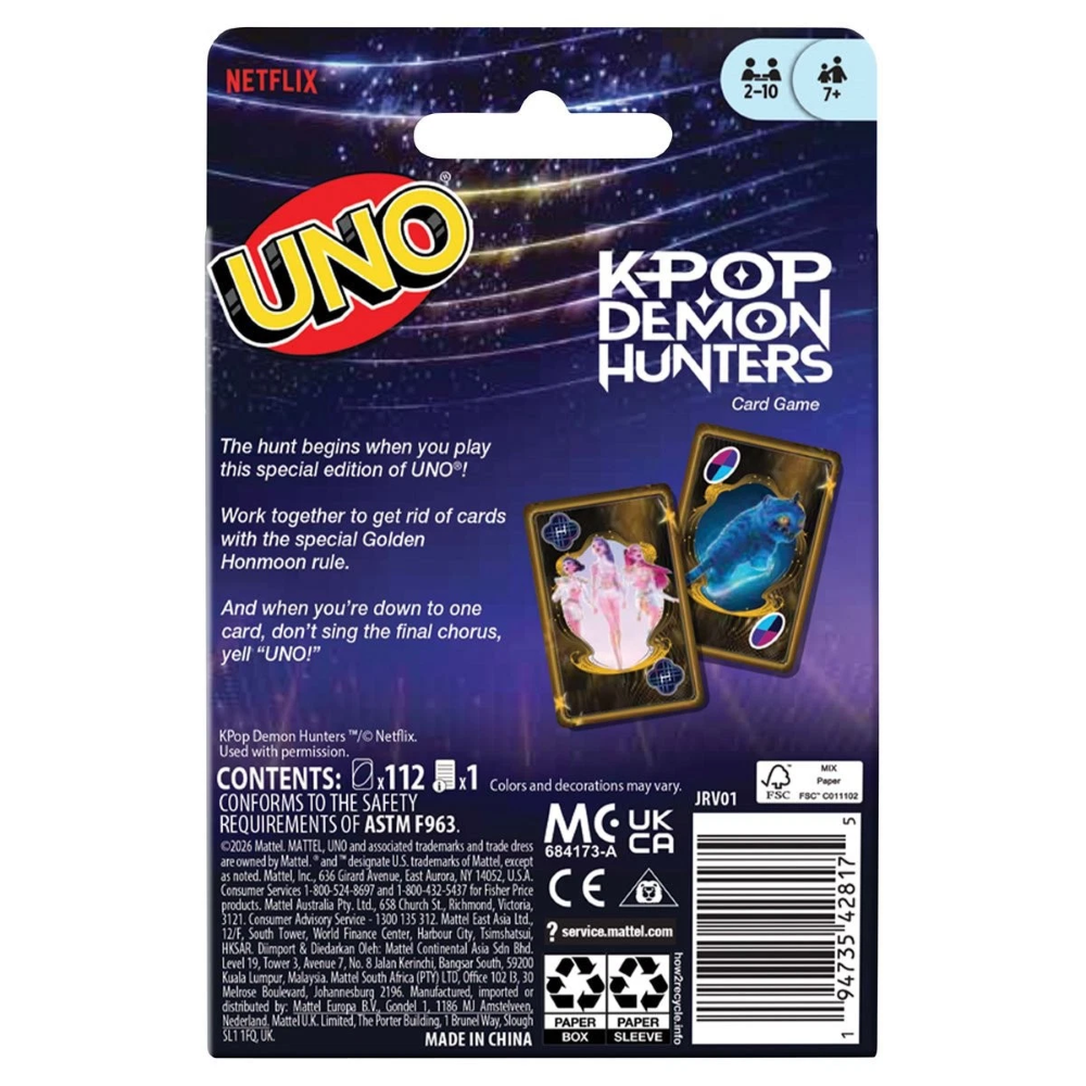 CARTE UNO - UNO KPOP DEMON HUNTERS JRV01