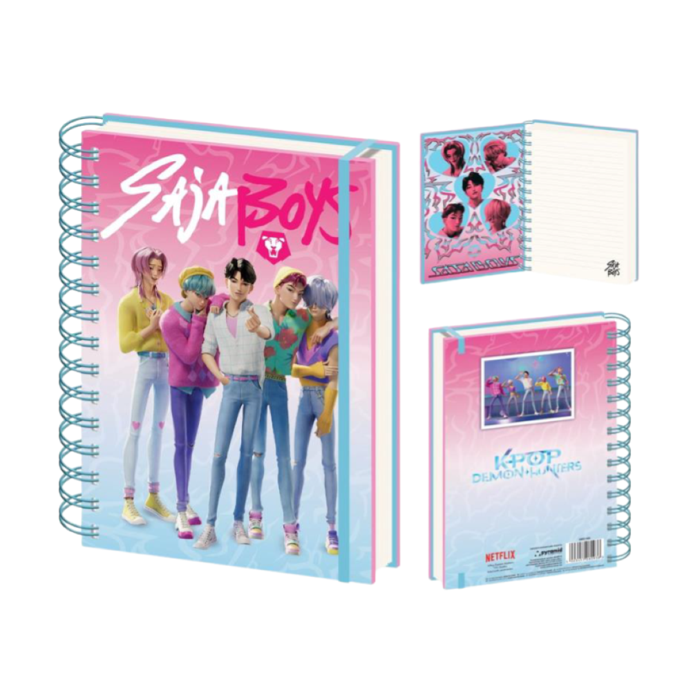 PREORDINE KPOP DEMON HUNTERS - NOTEBOOK SPIRALATO CON ELASTICO A5 A RIGHE *FINE GIUGNO