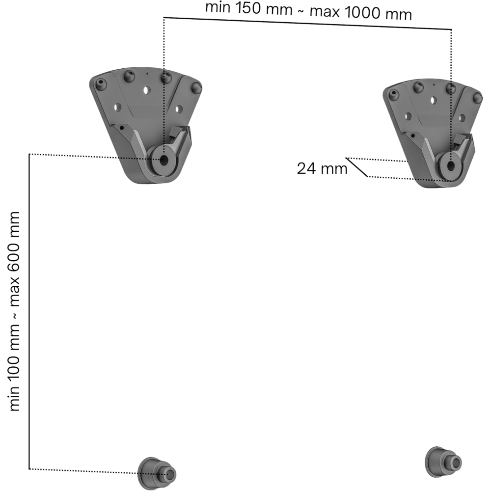 SUPERIOR  -  32-100 PRO Supporto ultra-piatto per cartongesso e muro pieno