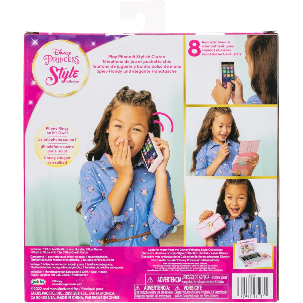 Jakks - Disney Princess Style Collection Smartphone con custodia e accessori 221314-RF1-V2