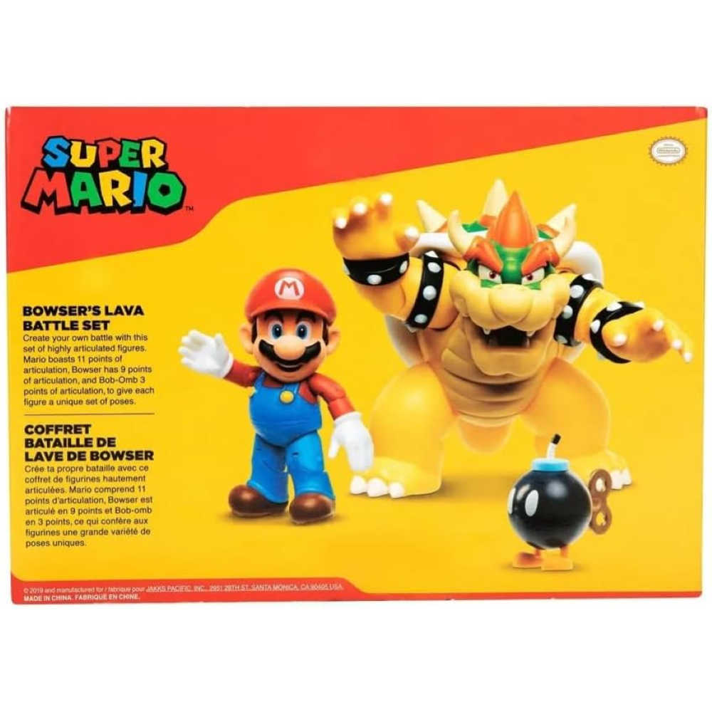 Jakks - Nintendo Super Mario Set Battaglia di Lava Mario vs Bowser 64512-4L