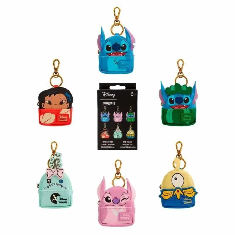  Loungefly - DISNEY LILO AND STITCH MINI BACKPACK MYSTERY BAG CHARMS - EA 