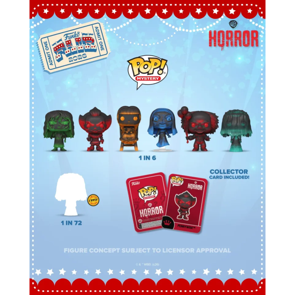 PREORDINE FUNKO POP MISTERY : WB HORROR 6PZ PDQ *SETTEMBRE