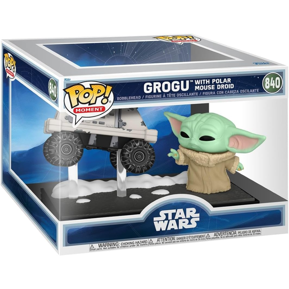 FUNKO POP MOMENT STAR WARS:THE MANDALORIAN - VINYL FIGURE 840 GROGU WITH POLAR MOUSE DROID 90813