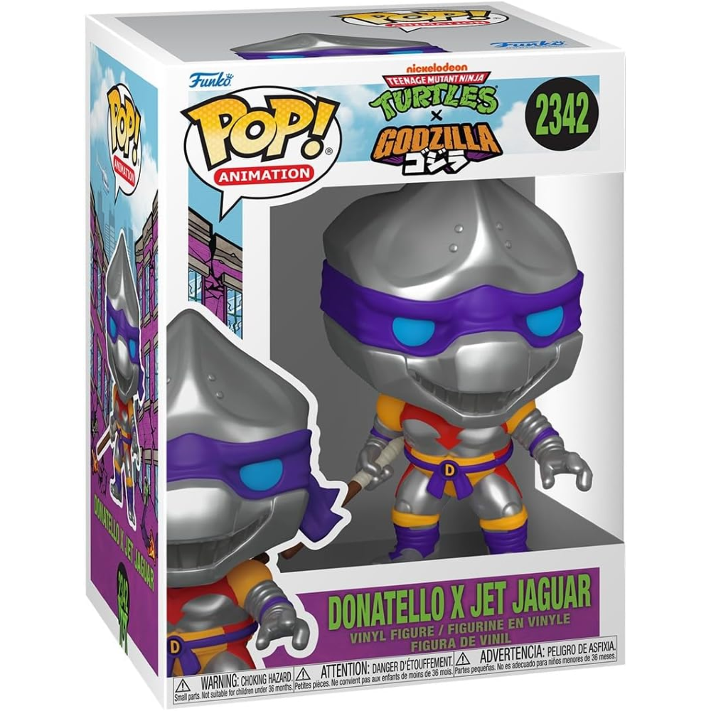 FUNKO POP GODZILLA x NINJA TURTLES - VINYL FIGURE 2342 DONATELLO X JET JAGUAR 9CM 90584