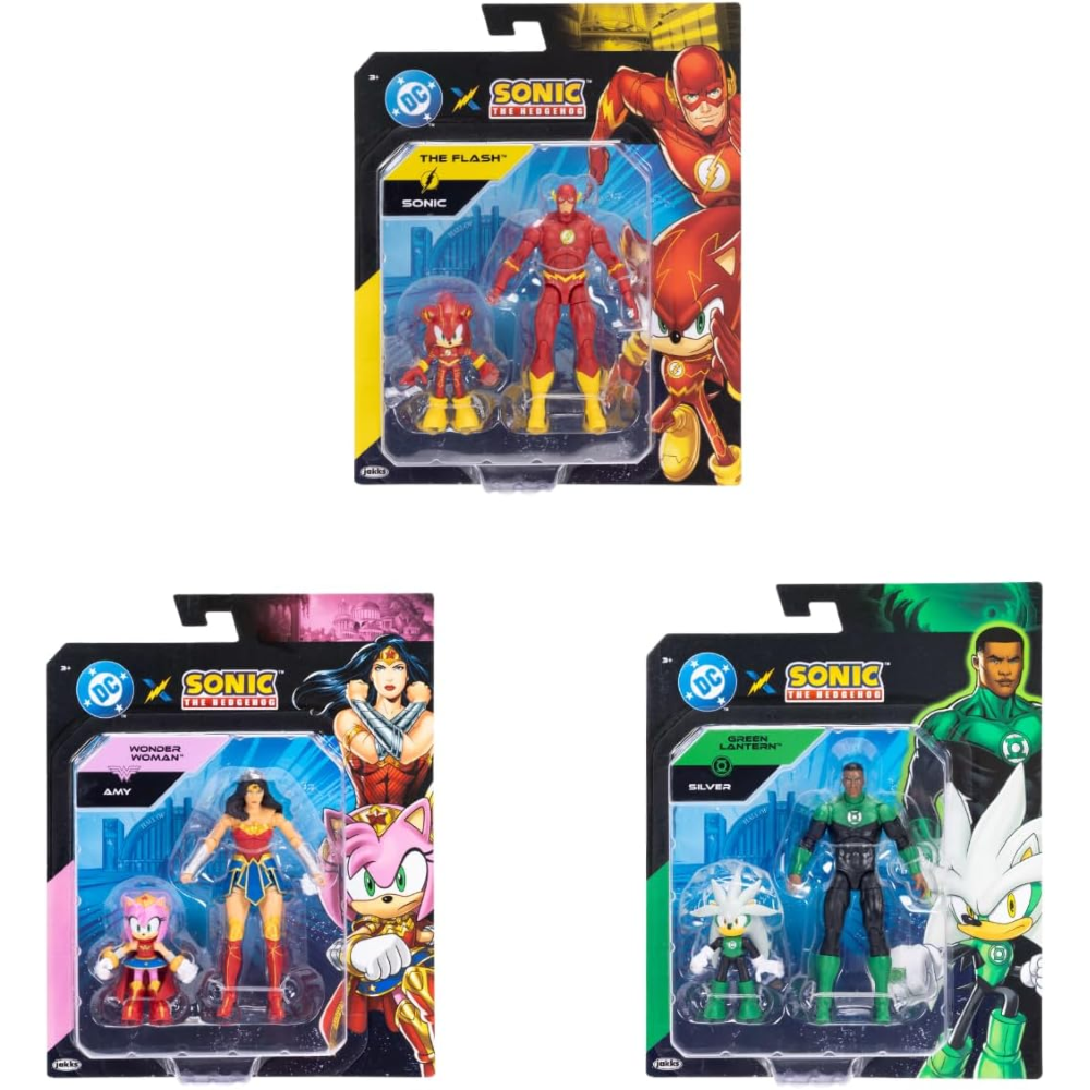 Jakks - DC X Sonic multipack personaggi da 6 e 13 cm (serie differenti) 42898GM