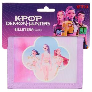 KPOP DEMON HUNTERS - PORTAFOGLI IN TELA CON CHIUSURA A STRAPPO AST. 