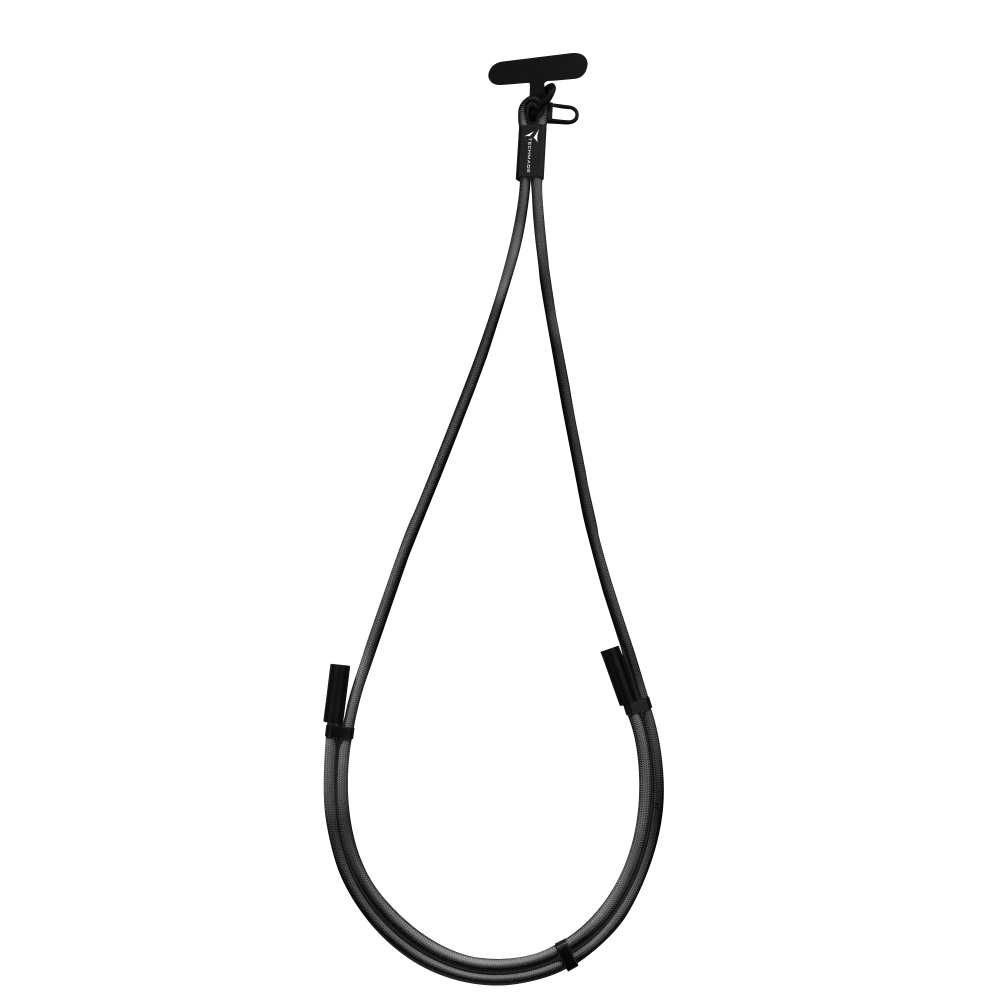 TECHMADE  - CAVO SMART 150 CM - NECKLACE - FAST CHARGING C TO C - BLACK
