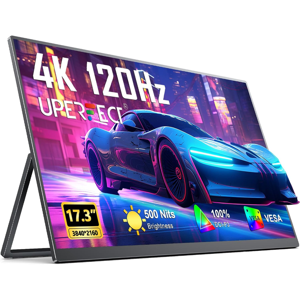UPERFECT - Monitor portatile QLED 4K  120HZ  17,3 POLLICI - per laptop e PC aziendali