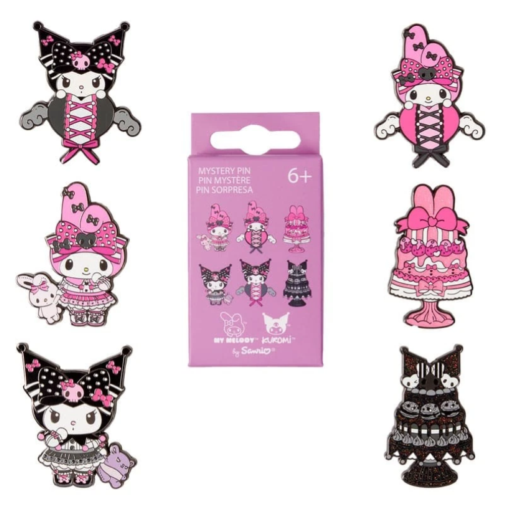  Loungefly - SANRIO MY MELODY AND KUROM! PINK AND BLACK MYSTERYBOX PIN - EA SANPN0286-EA