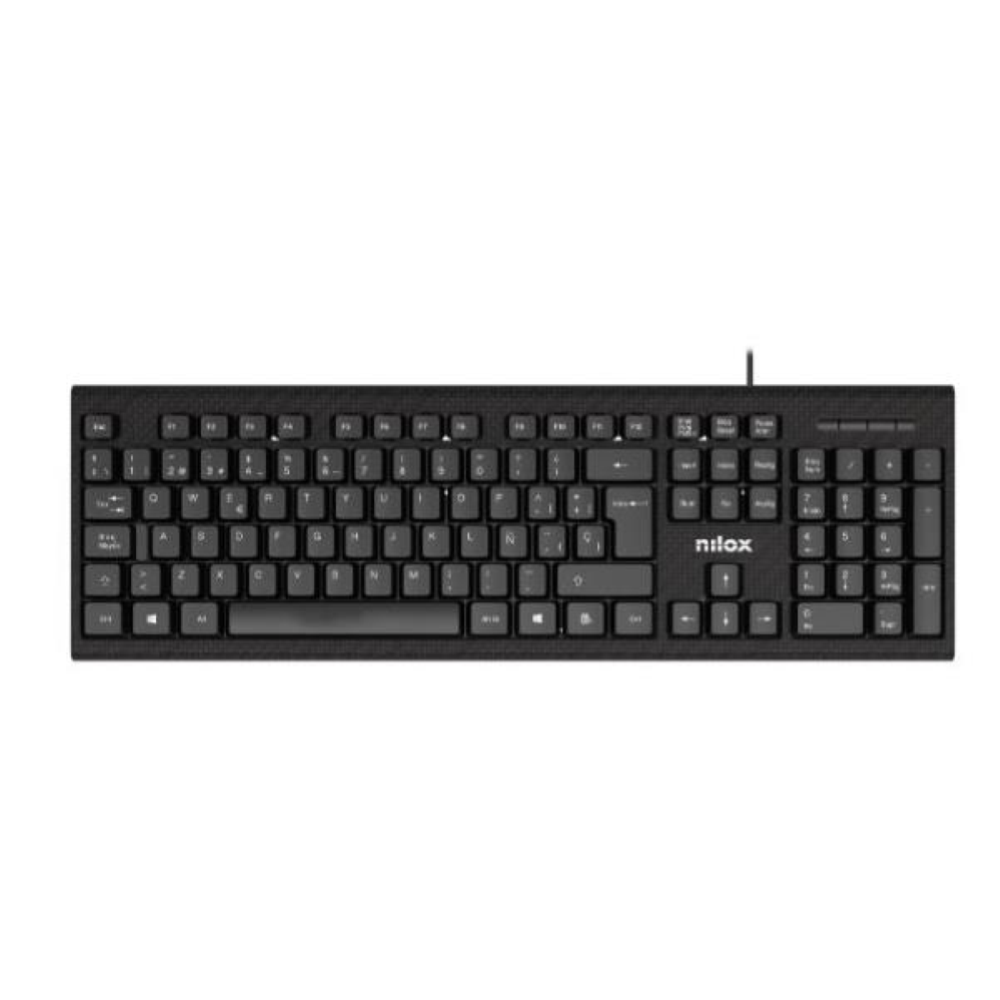 NILOX TECH - Tastiera con connessione USB-A, cavo 1.5 mt, 105 tasti, layout italiano, tasti con trattamento laser anti usura