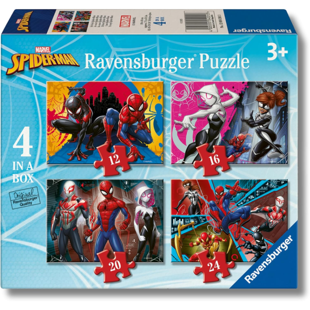 Ravensburger 4 in a box - Spiderman -  12/16/20/24p  12004201
