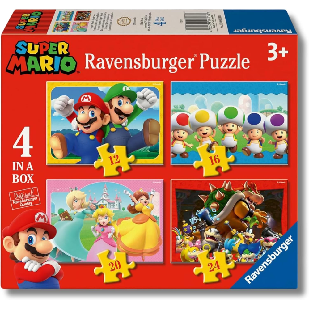 Ravensburger 4 in a box - Super Mario - 12/16/20/24p  12004107