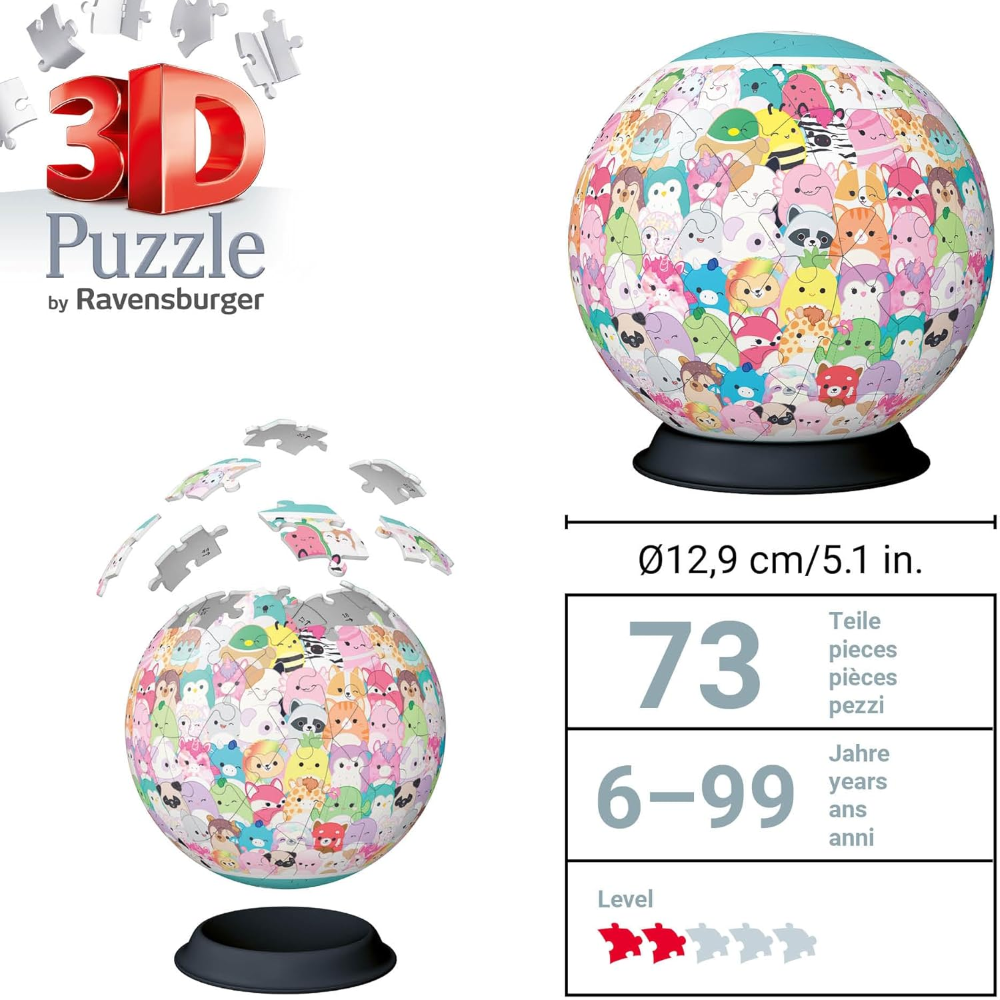 Ravensburger Puzzle 3D - Puzzleball 72 pc - Squishmallows 11583