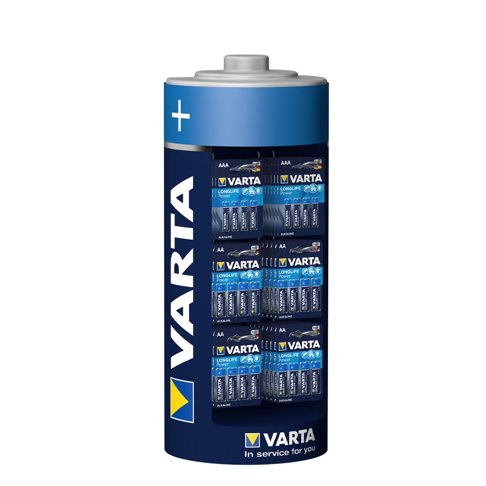 VARTA - BUNDLE 124PZ MISTI - LONGLIFE POWER VARTA - CON ESPOSITORE DA BANCO