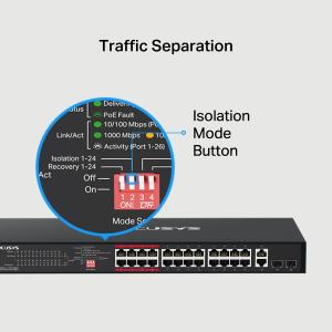 MERCUSYS Switch rack da 24 porte 10/100Mbps PoE+ e 2 porte Gigabit