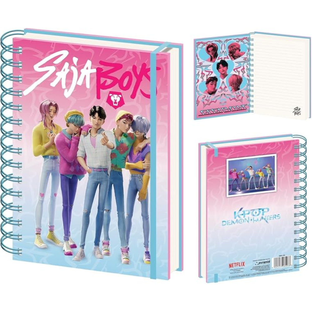 KPOP DEMON HUNTERS - NOTEBOOK SPIRALATO CON ELASTICO A5 A RIGHE 