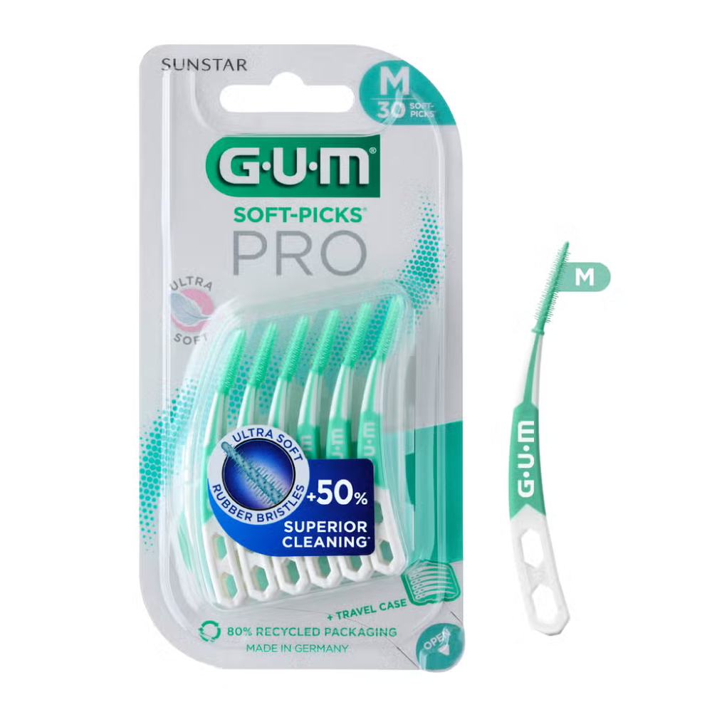 GUM - Scovolino interdentale in gomma - SOFT-PICKS® PRO - MEDIO - 30PZ (1=1PZ)