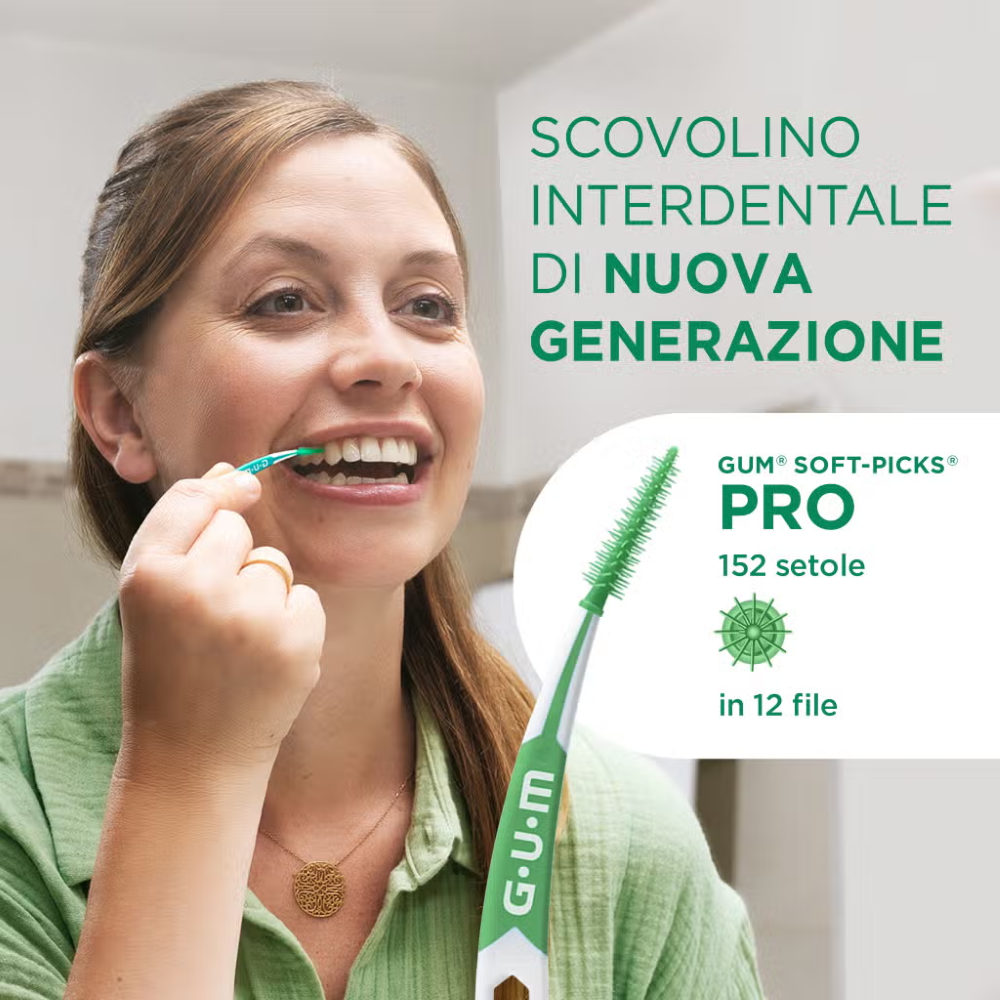 GUM - Scovolino interdentale in gomma - SOFT-PICKS® PRO - MEDIO - 30PZ (1=1PZ)