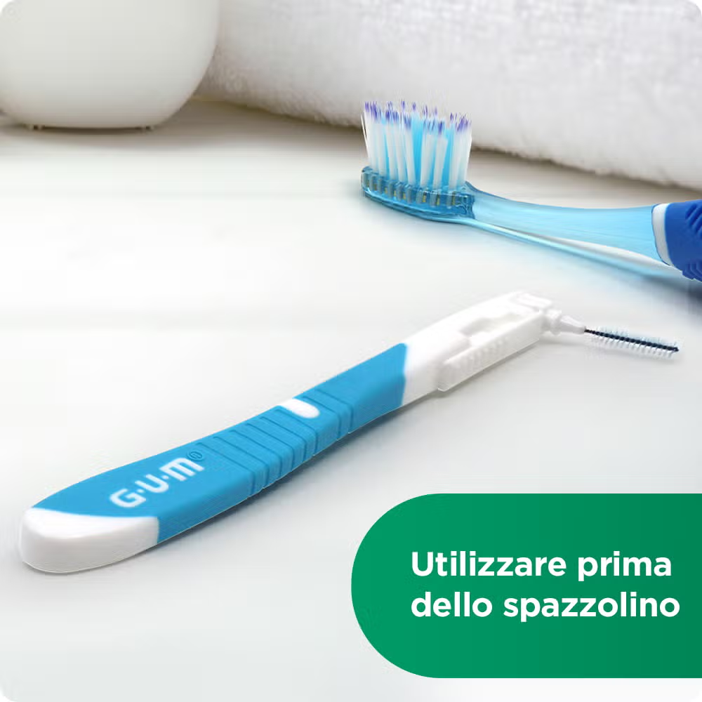GUM - Scovolino interdentale in gomma - BI-DIRECTION - 1.2MM - 6 pezzi (1=1PZ)