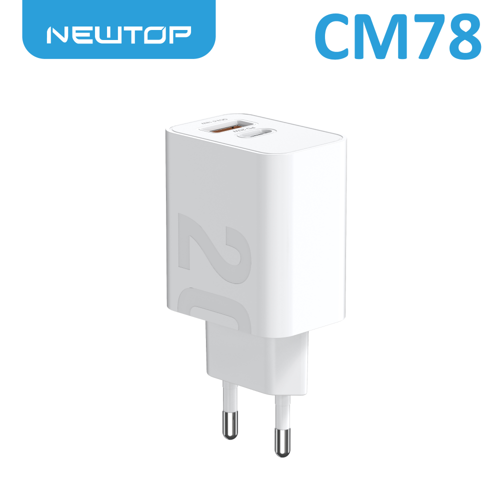 NEWTOP CM78 CARICATORE DA MURO QC 3.0 + PD 20W