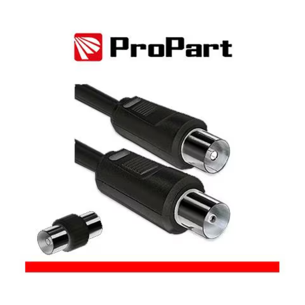 PROPART Cavo antenna TV IEC 2M SP-PR + ADATTAT. SP-SP BLACK