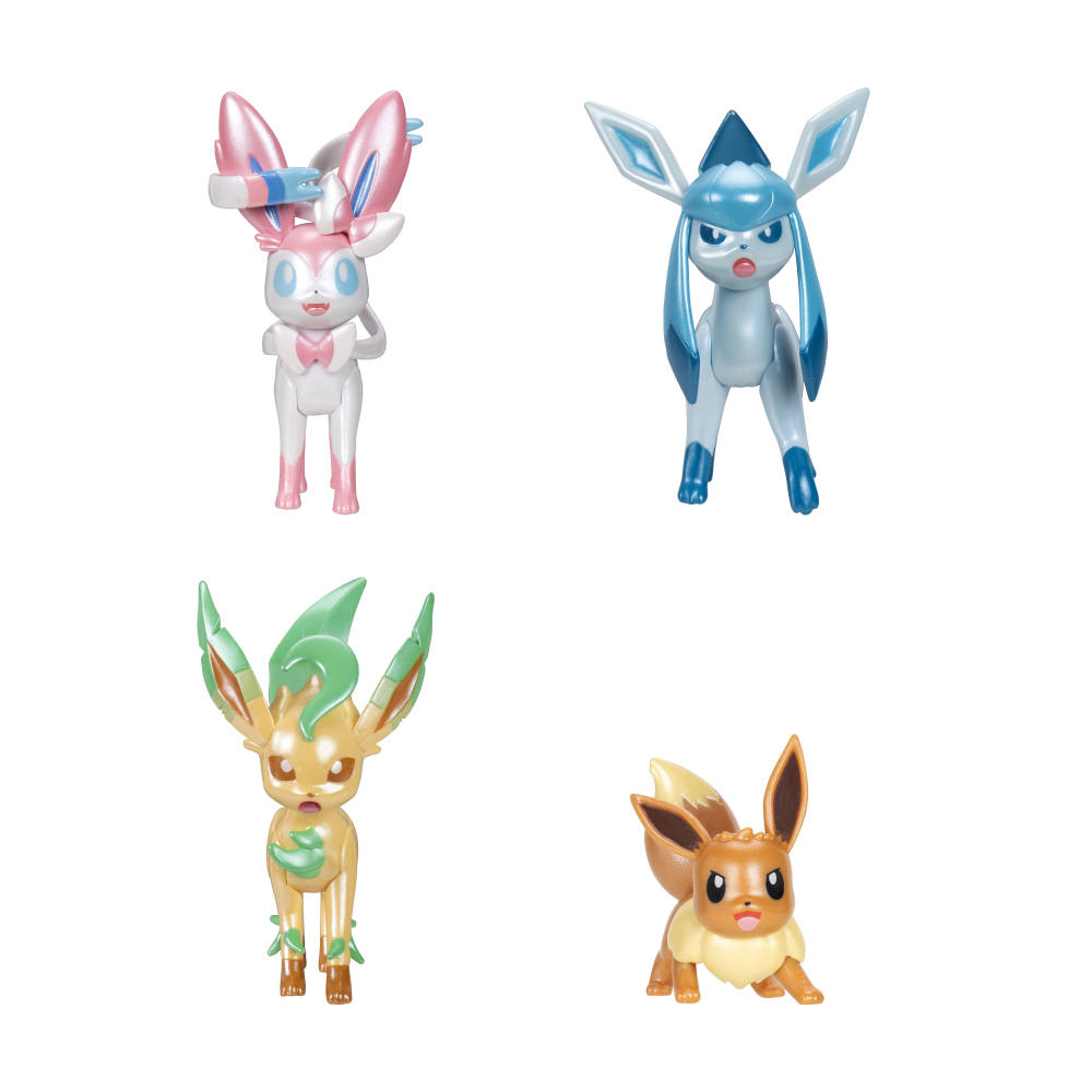 Rei Toys - Pokémon Select Evolution Multipack 4 personaggi - Eevee (Eevee, Leafeon, Glaceon, Sylveon) - PK083600