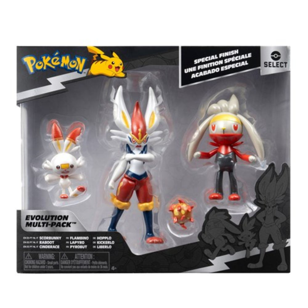 Rei Toys - Pokémon Select Evolution Multipack 3 personaggi - Scorbunny PK081300