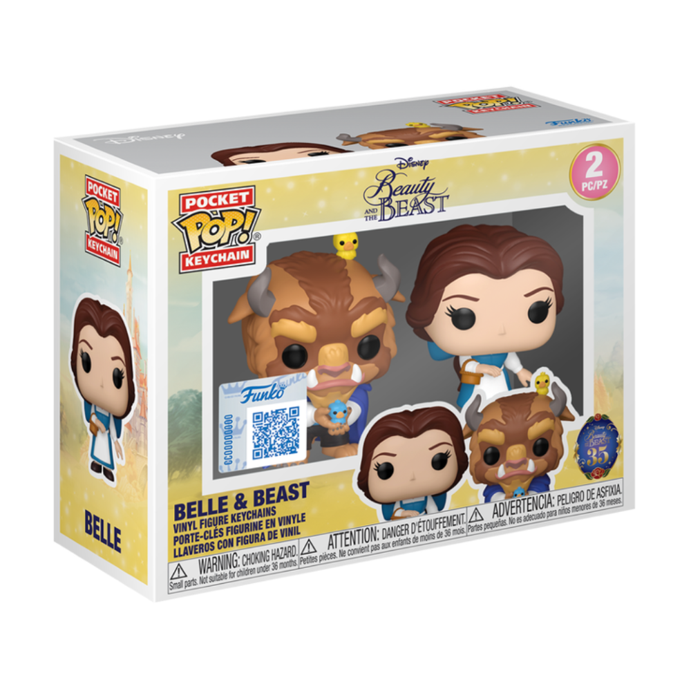 FUNKO POP KEYCHAIN 2PACK BEAUTY & THE BEAST - VINYL FIGURE BELLE & BEAST (2PK) 4CM 94826