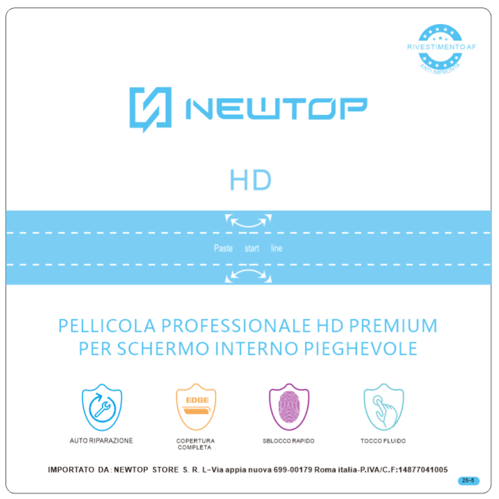 NEWTOP PELLICOLA PROFESSIONALE HD PREMIUM PER SCHERMO INTERNO PIEGHEVOLE 185*185MM