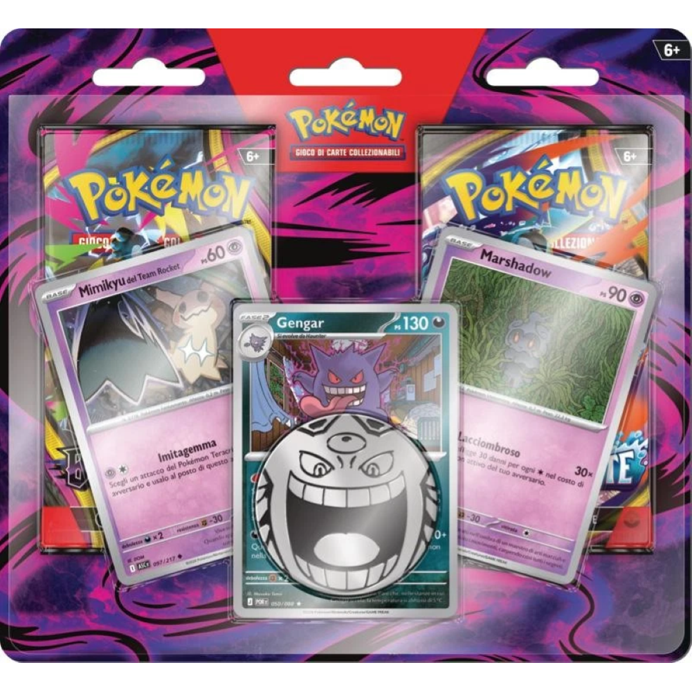 Pokémon Blister 2 Buste Gengar, Marshadow e Mimikyu (IT)